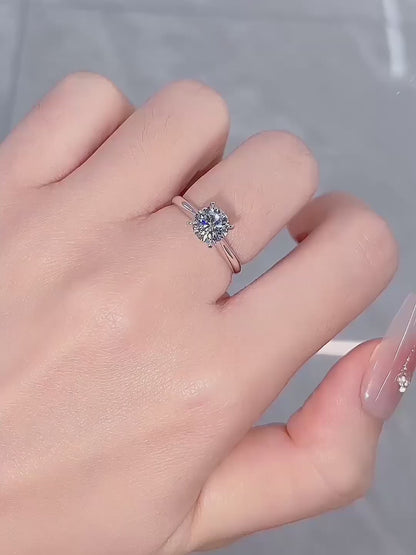 3.04 ct Minimalist Four-Prong Round-Cut Lab-Grown Diamond Ring in 18K White Gold – APYFR0001-W video