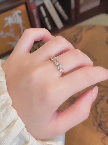 Celestial Mixed-Cut Lab-Grown Diamond Half-Eternity Band in 18K Yellow Gold – APYFR0020-Y video
