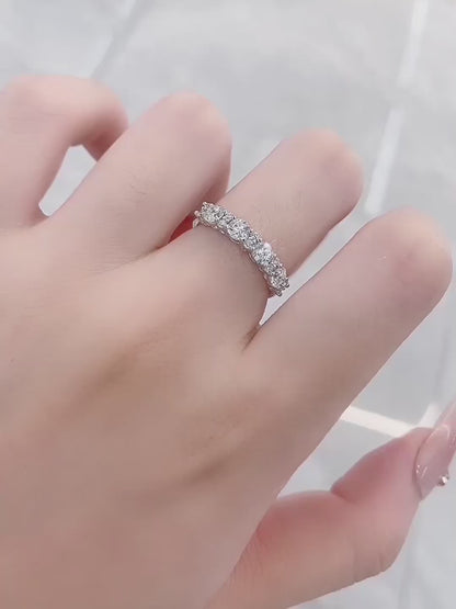 0.79 ctw Minimalist Round-Cut Lab-Grown Diamond Band in PT950 Platinum – APYFR0092-PT video
