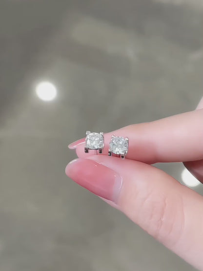 1.07 ctw Princess-Cut Lab-Grown Diamond Earrings in 925 Sterling Silver