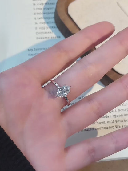 1.23 ct Minimalist Six-Prong Marquise-Cut Lab-Grown Diamond Ring in PT950 Platinum video