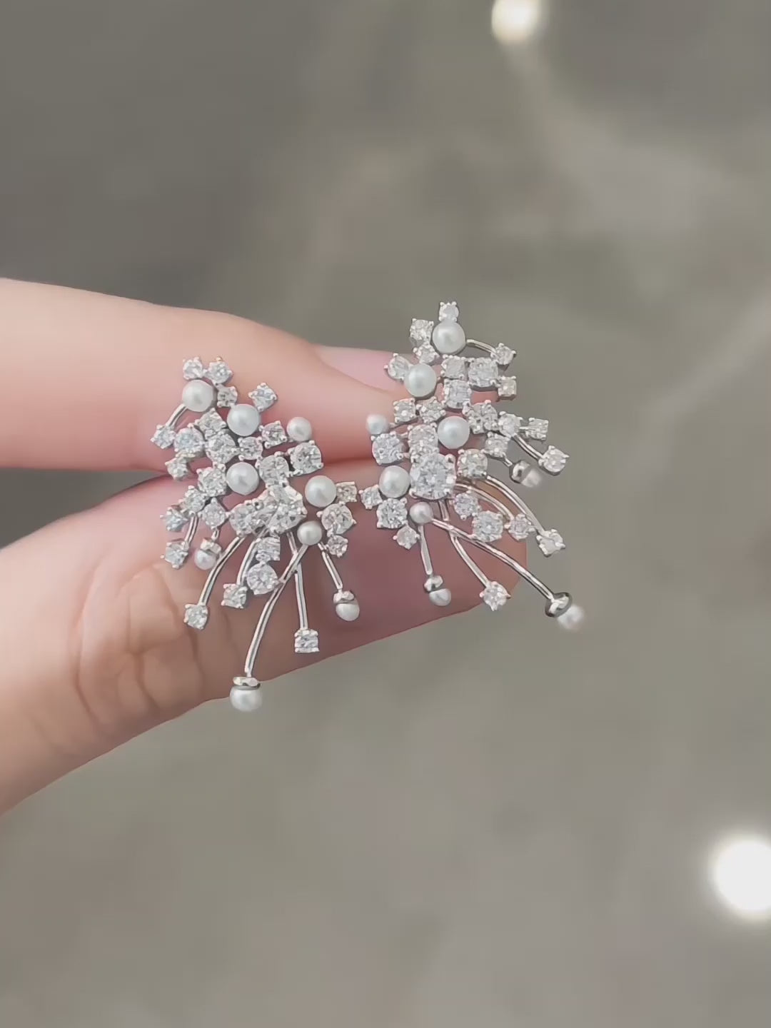 2.14 ctw Floral Mixed-Cut Lab-Grown Diamond Earrings in PT950 Platinum