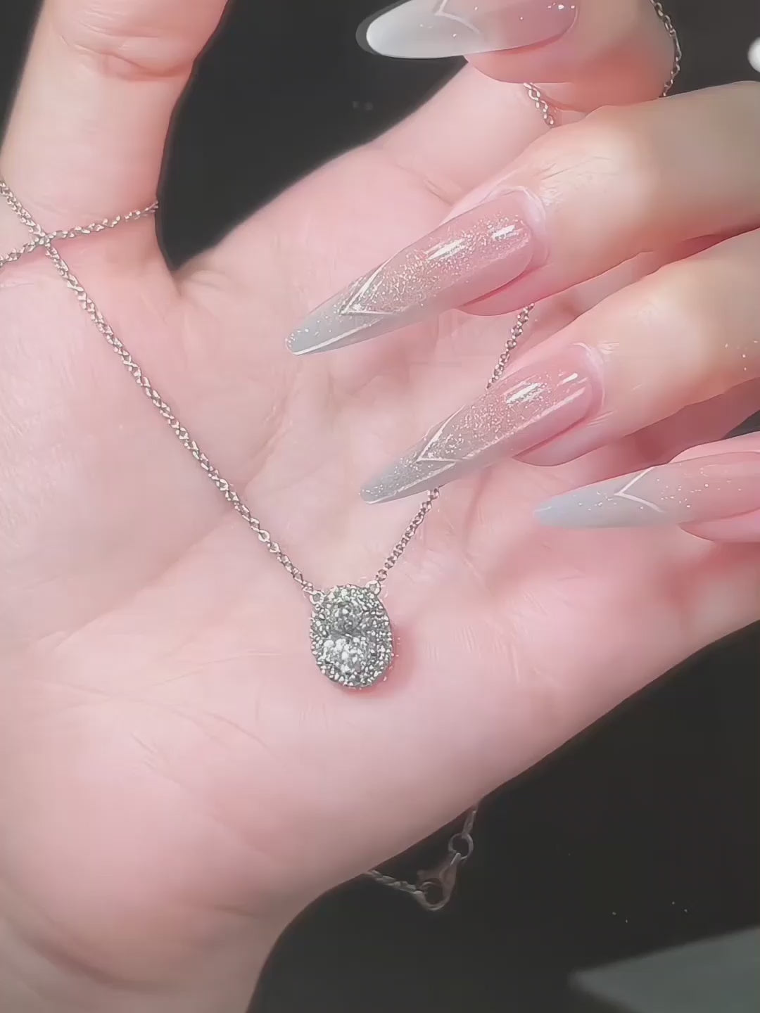 1.12 ct Celestial Oval-Cut Lab-Grown Diamond Necklace in PT950 Platinum video