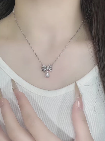 1.01 ct Butterfly Adjustable Pear-Cut Lab-Grown Diamond Pendant Necklace in PT950 Platinum video