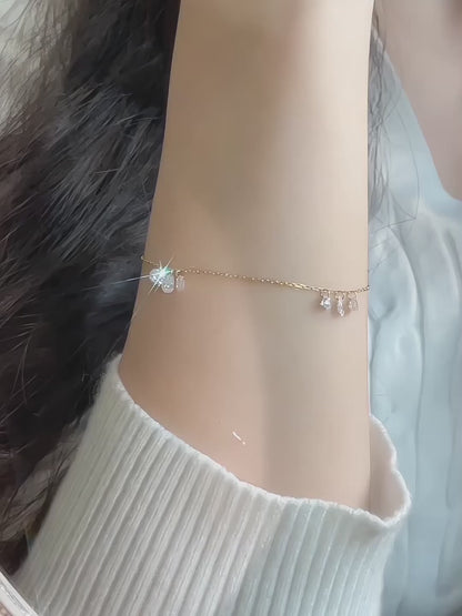 1.59 ctw Celestial Adjustable Pear-Cut Lab-Grown Diamond Bracelet in 18K Yellow Gold