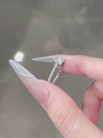 0.75 ct Princess-Cut Lab-Grown Diamond Ring in PT950 Platinum – APYFR0225-PT video
