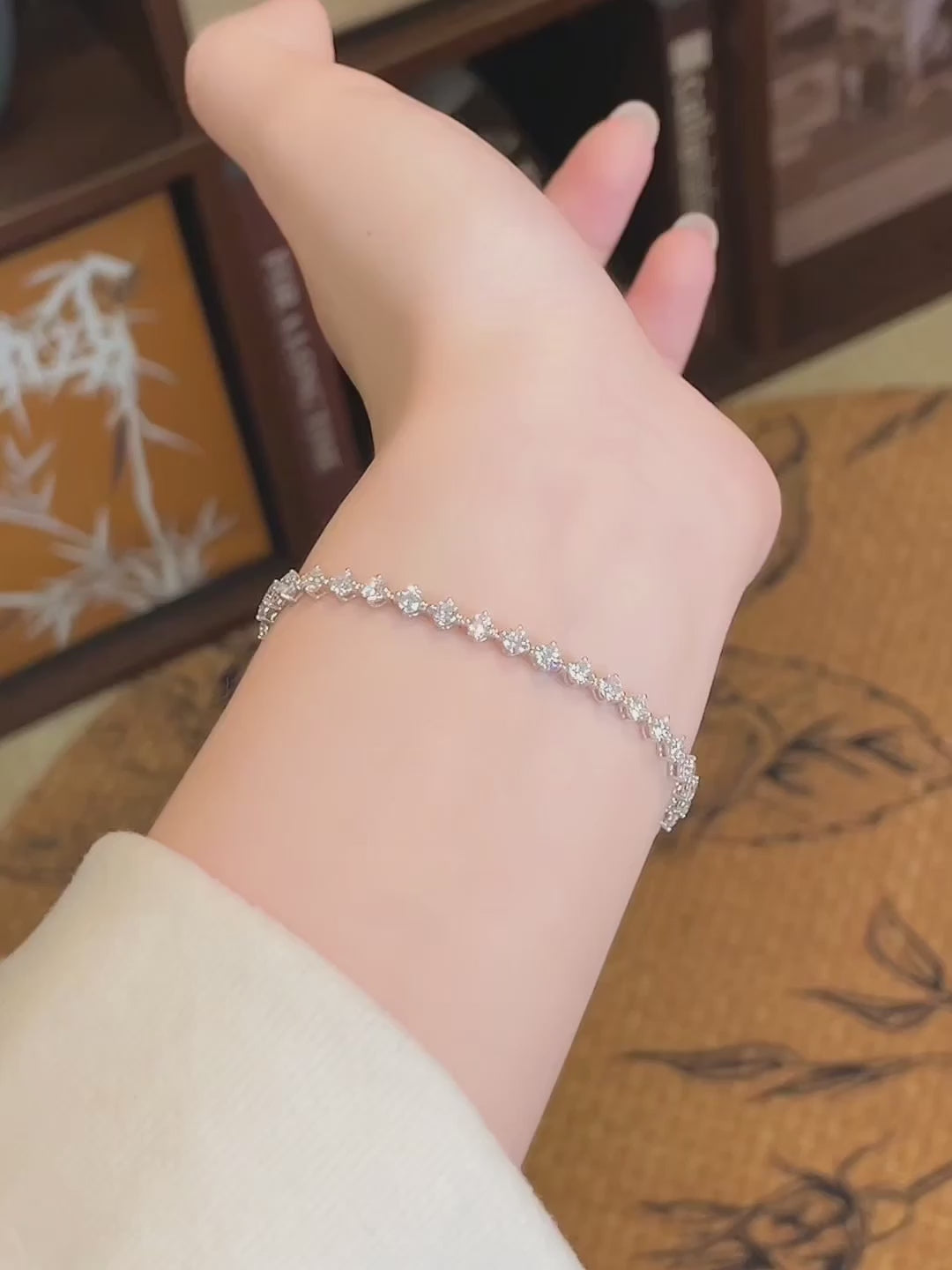 2.24 ctw Statement Round-Cut Lab-Grown Diamond Bracelet in 18K White Gold