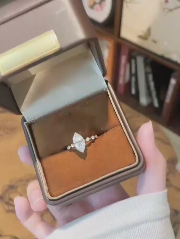 2.01 ct Stackable Marquise-Cut Lab-Grown Diamond Ring in 18K Yellow Gold video