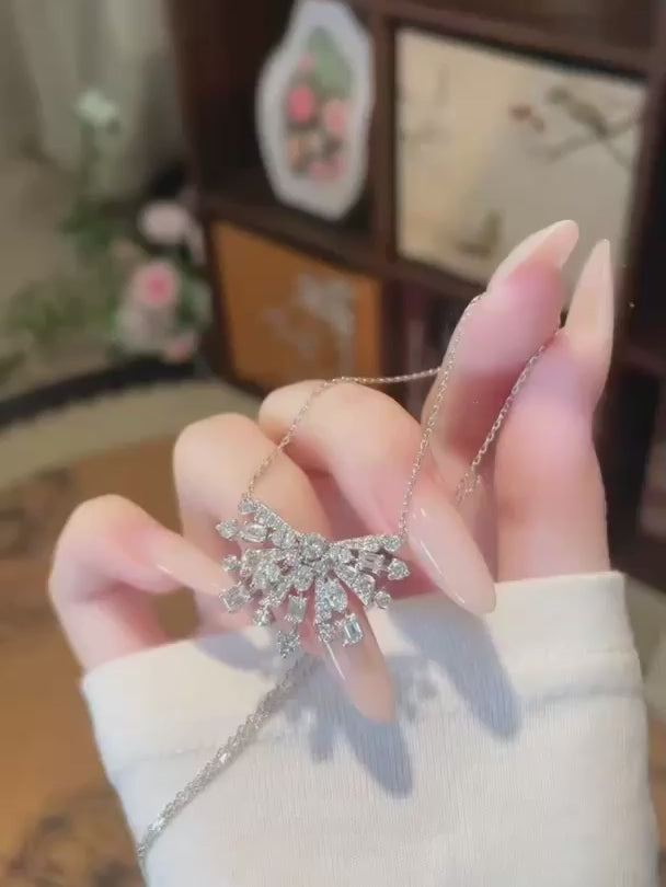 2.13 ctw Pavé Mixed-Cut Lab-Grown Diamond Necklace in 18K White Gold – APYN0241-W video