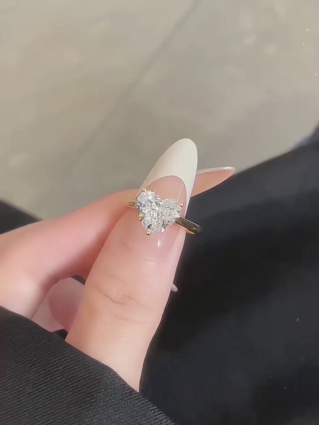 2.32 ct Three-Prong Heart-Cut Lab-Grown Diamond Ring in 18K Yellow Gold video