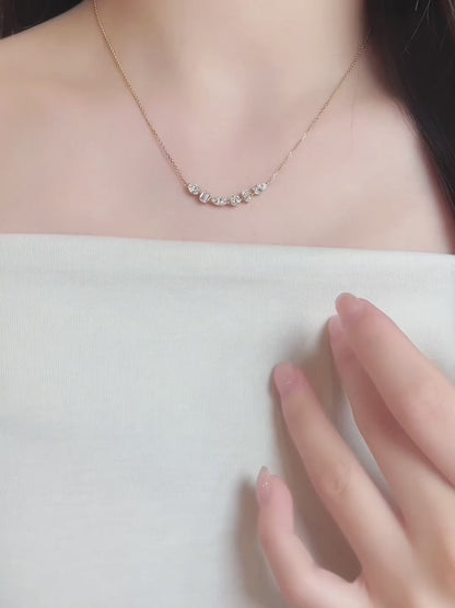 1.5 ctw Vintage Stackable Mixed-Cut Lab-Grown Diamond Necklace in 18K Yellow Gold video