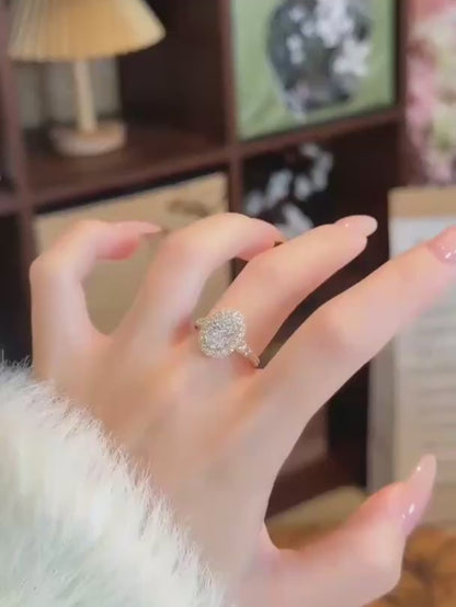 Vintage Oval-Cut Lab-Grown Diamond Halo Ring in 18K Yellow Gold video