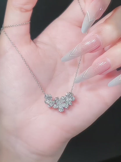 2.26 ctw Floral Mixed-Cut Lab-Grown Diamond Necklace in PT950 Platinum – APYN0052-PT video
