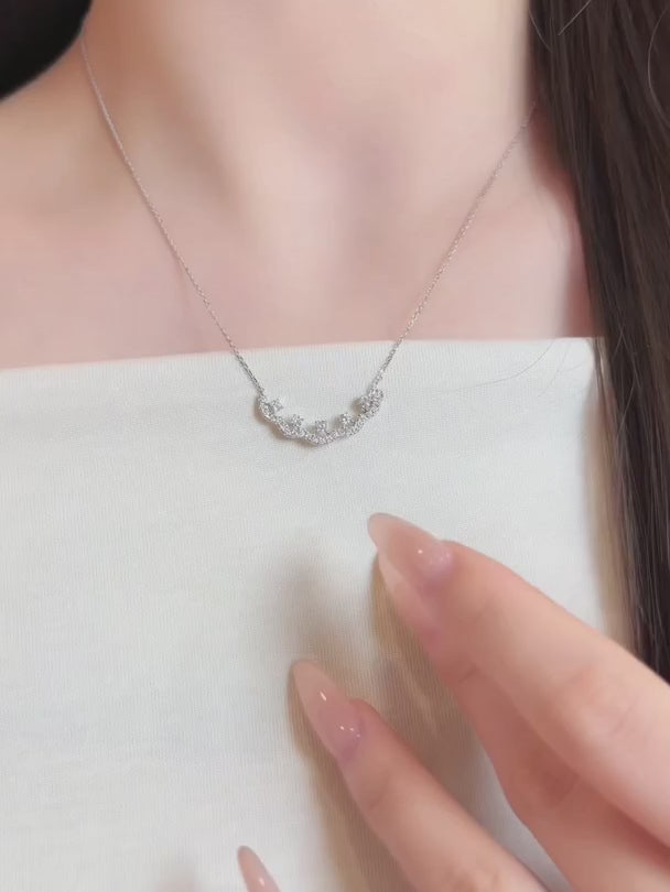 0.48 ctw Mixed-Cut Lab-Grown Diamond Necklace in 18K White Gold video