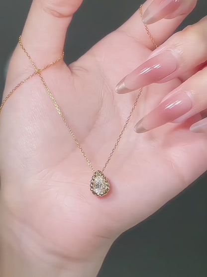 0.55 ct Pear-Cut Lab-Grown Diamond Necklace in 18K Yellow Gold video