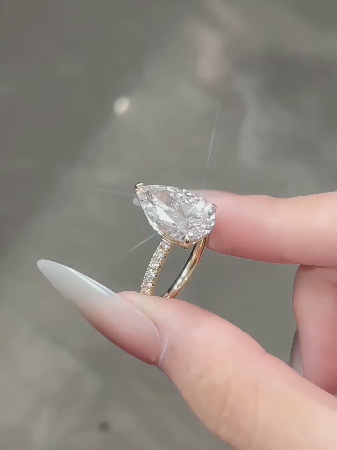 5.3 ct Celestial Pear-Cut Lab-Grown Diamond Ring in 18K Yellow Gold – APYFR0156-Y video