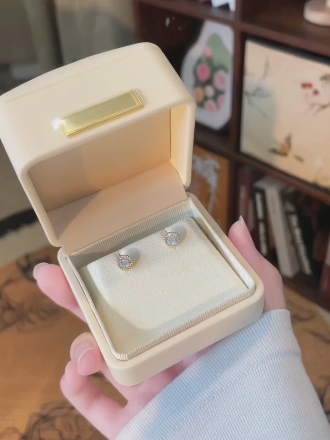 1.04 ctw Celestial Round-Cut Lab-Grown Diamond Earrings in 18K Yellow Gold
