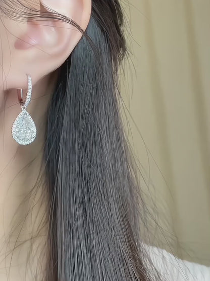 2.08 ctw Celestial Pear-Cut Lab-Grown Diamond Drop Earrings in 18K White Gold