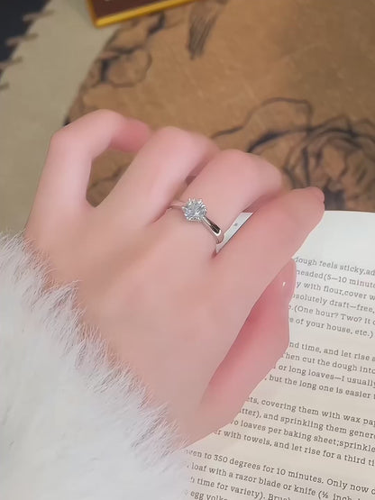 1.04 ct Celestial Six-Prong Round-Cut Lab-Grown Diamond Ring in 925 Sterling Silver video