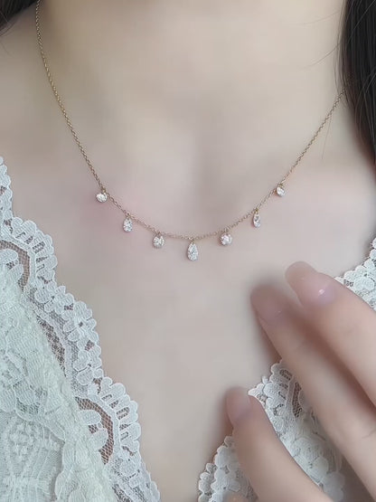 0.35 ct Minimalist Round-Cut Lab-Grown Diamond Necklace in 18K Yellow Gold – APYN0134-Y video