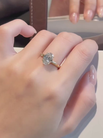 2.01 ct Minimalist Four-Prong Oval-Cut Lab-Grown Diamond Ring in 18K Yellow Gold – APYFR0247-Y video