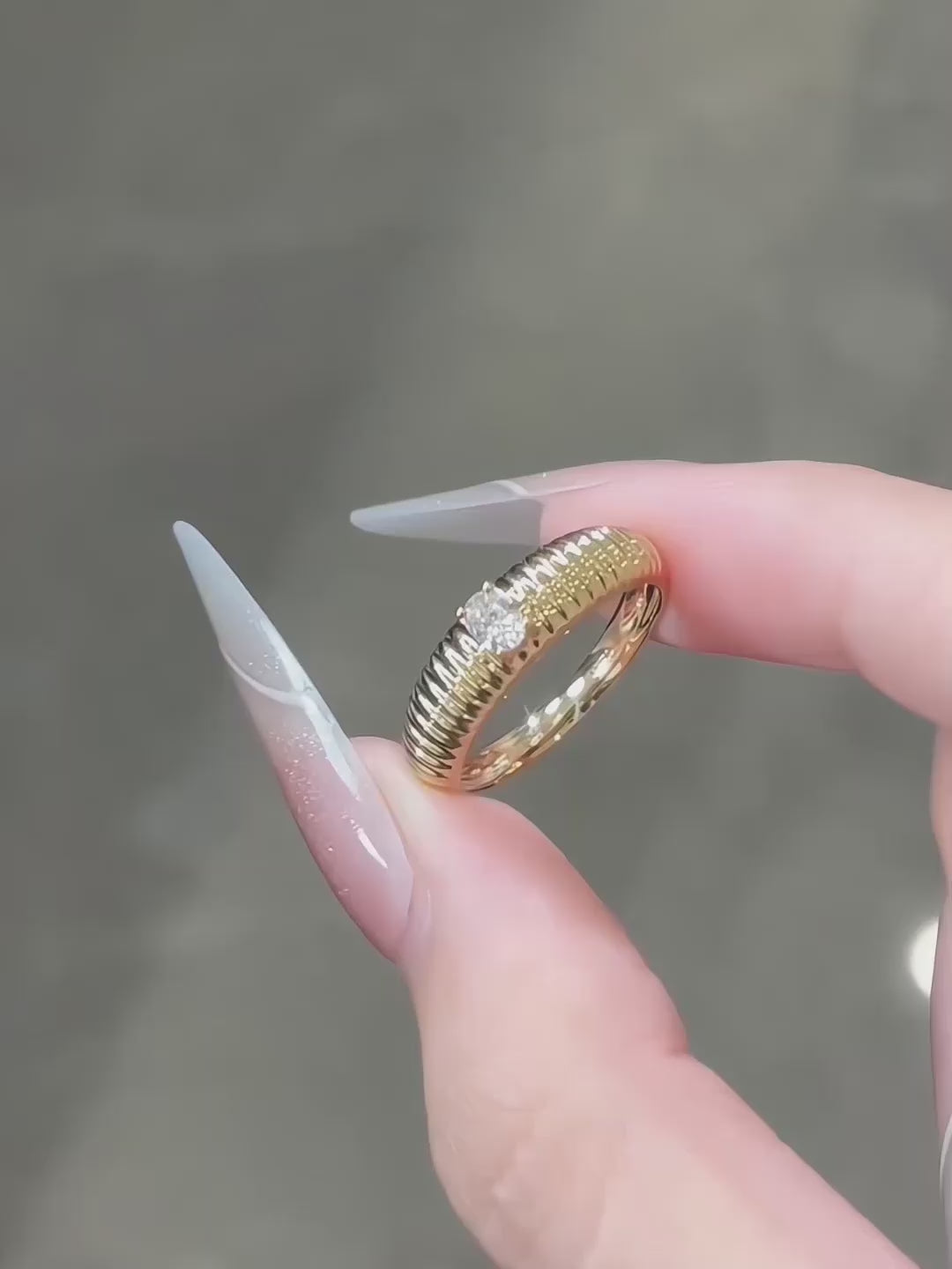 0.39 ct Minimalist Oval-Cut Lab-Grown Diamond Ring in 18K Yellow Gold – APYFR0172-Y video