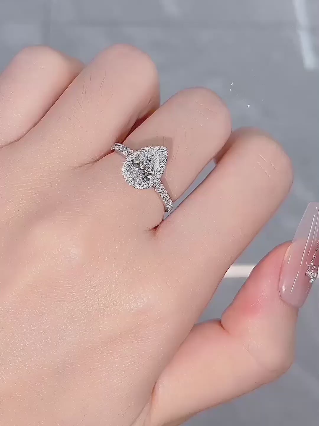 1.07 ct Statement Pear-Cut Lab-Grown Diamond Ring in PT950 Platinum video