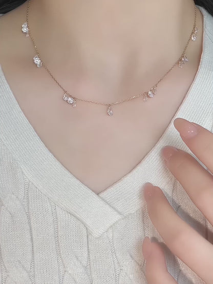0.38 ct Adjustable Round-Cut Lab-Grown Diamond Necklace in 18K Yellow Gold – APYN0152-Y video