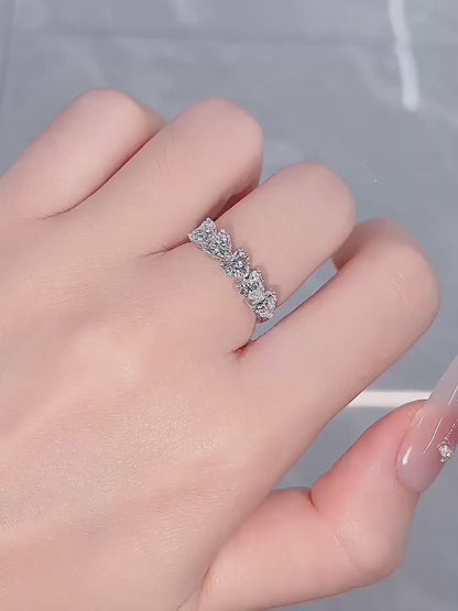 1.49 ctw Heart-Cut Lab-Grown Diamond Band in PT950 Platinum – APYFR0063-PT video