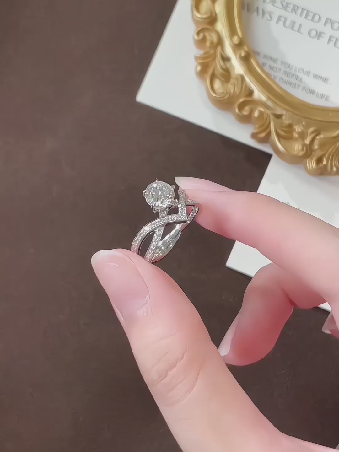 1.01 ct Cross Round-Cut Lab-Grown Diamond Ring in PT950 Platinum video