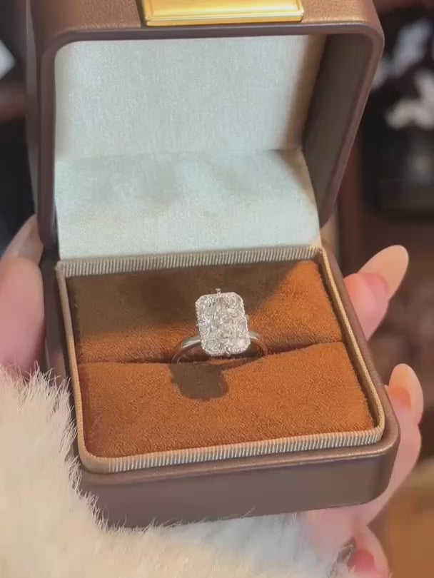 5.02 ct Minimalist Radiant-Cut Lab-Grown Diamond Ring in 18K White Gold video
