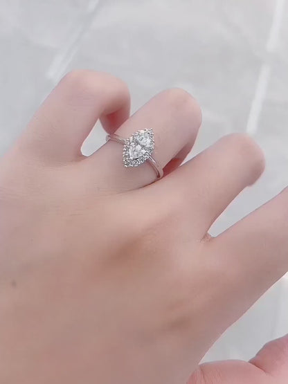 0.54 ct Marquise-Cut Lab-Grown Diamond Ring in PT950 Platinum video