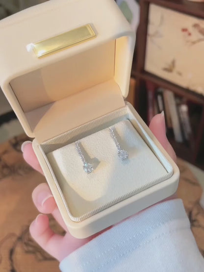 1.03 ctw Round-Cut Lab-Grown Diamond Earrings in 18K White Gold