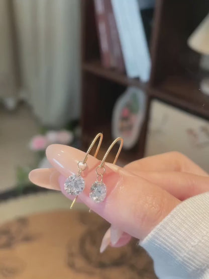 2.17 ctw Minimalist Round-Cut Lab-Grown Diamond Earrings in 18K Yellow Gold