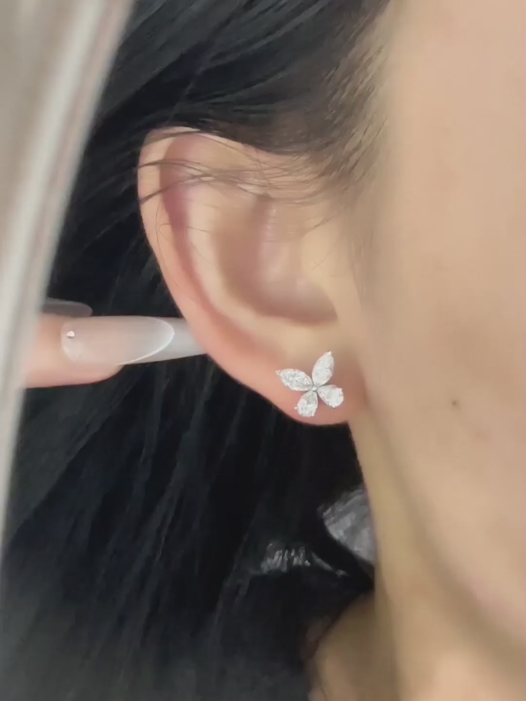 2.19 ctw Butterfly Mixed-Cut Lab-Grown Diamond Earrings in PT950 Platinum