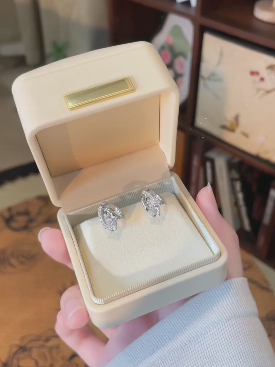 1.47 ctw Celestial Princess-Cut Lab-Grown Diamond Earrings in 18K White Gold