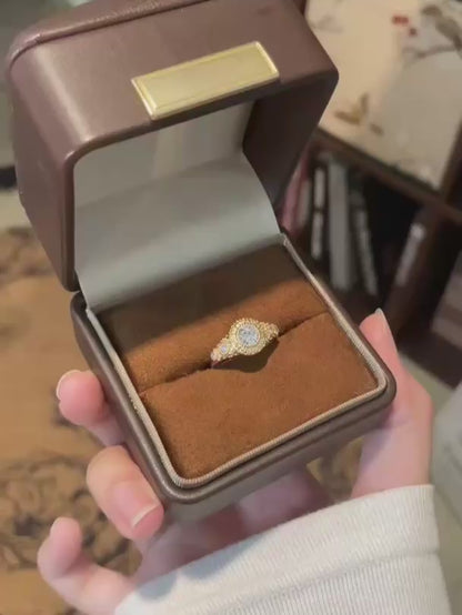 0.54 ct Vintage Round-Cut Lab-Grown Diamond Ring in 18K Yellow Gold – APYFR0428-Y video