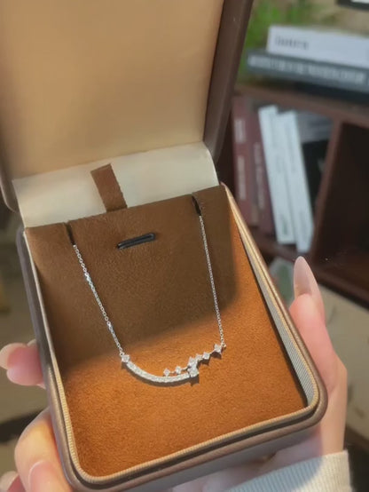 0.49 ctw Celestial Round-Cut Lab-Grown Diamond Necklace in 18K White Gold – APYN0306-W video