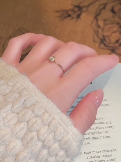 0.14 ct Vintage Cushion-Cut Lab-Grown Diamond Ring in 18K Yellow Gold video