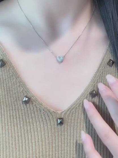 1.02 ct Celestial Three-Prong Heart-Cut Lab-Grown Diamond Necklace in PT950 Platinum video