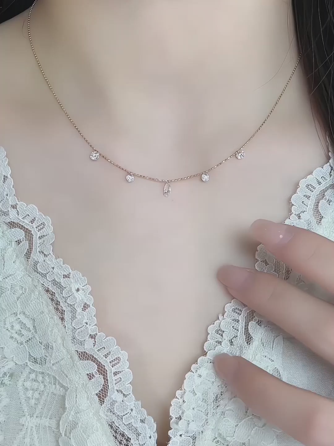 0.34 ct Celestial Stackable Round-Cut Lab-Grown Diamond Necklace in 18K Yellow Gold – APYN0135-Y video