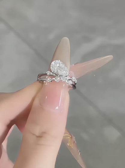 1.53 ct Celestial Pear-Cut Lab-Grown Diamond Ring in PT950 Platinum – APYFR0193-PT video