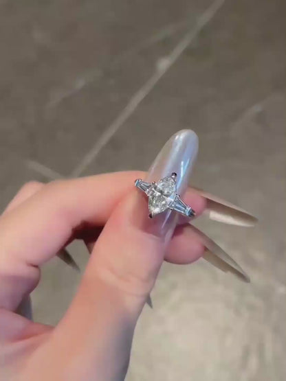 1.03 ct Butterfly Marquise-Cut Lab-Grown Diamond Ring in PT950 Platinum video