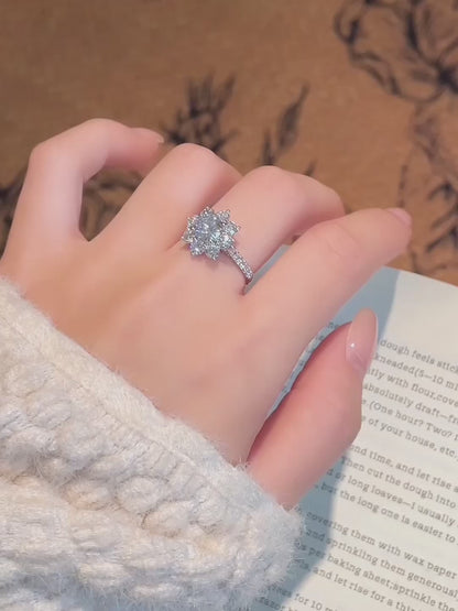 1.02 ct Floral Round-Cut Lab-Grown Diamond Ring in PT950 Platinum – APYFR0296-PT video