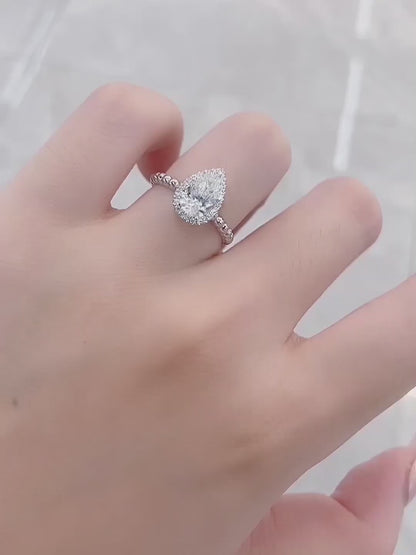 1.02 ct Celestial Pear-Cut Lab-Grown Diamond Ring in PT950 Platinum – APYFR0083-PT video