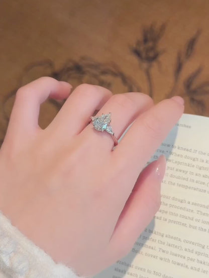 2.53 ct Celestial Pear-Cut Lab-Grown Diamond Three-Stone Ring in PT950 Platinum video