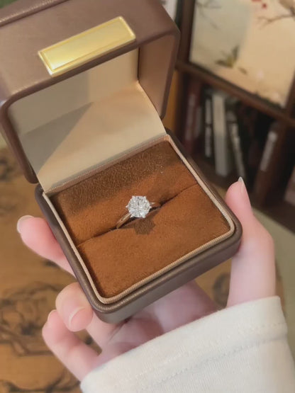 2.21 ct Classic Six-Prong Round-Cut Lab-Grown Diamond Ring in 18K White Gold video