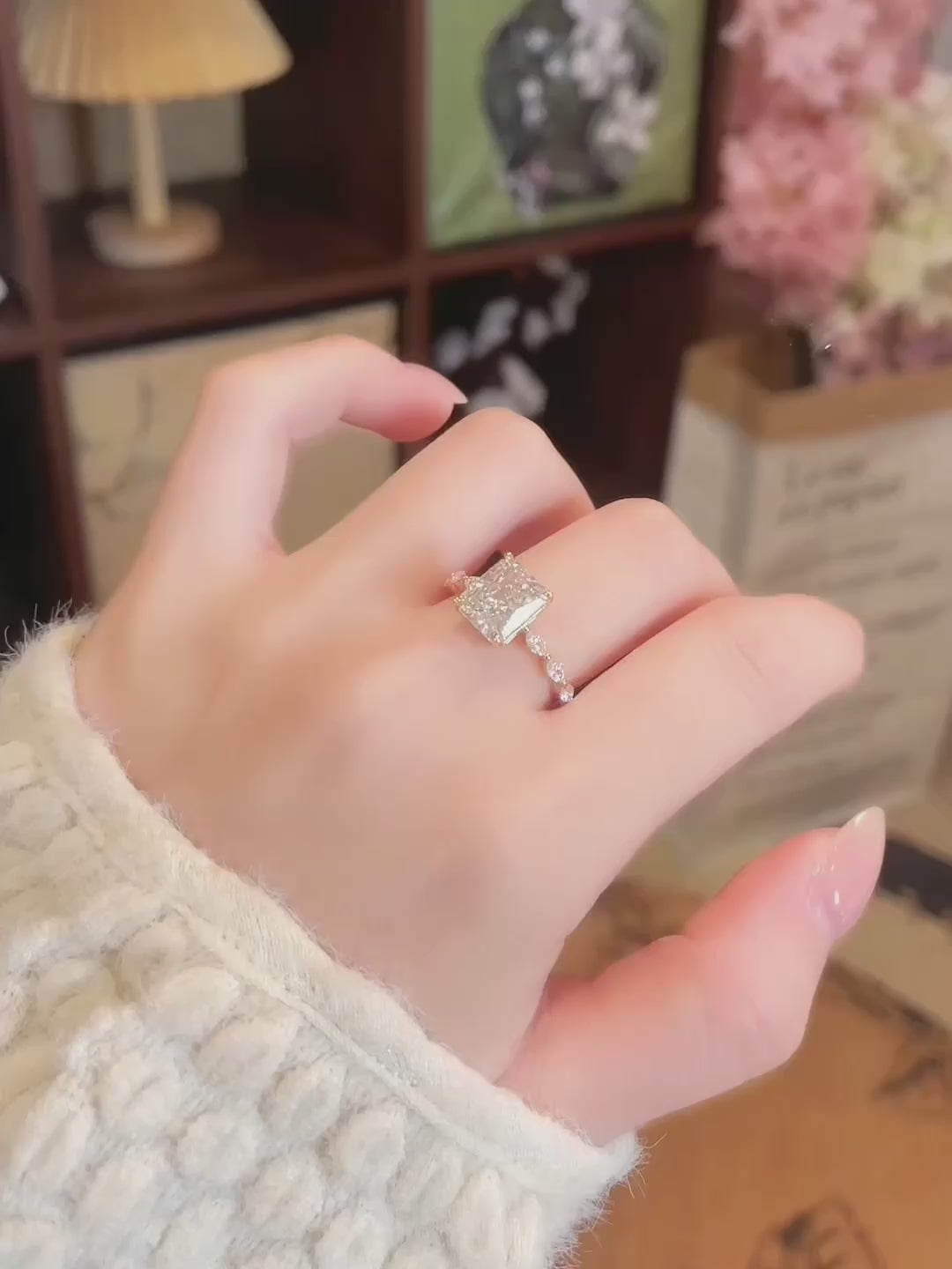 3.14 ct Radiant-Cut Lab-Grown Diamond Ring in 18K Yellow Gold – APYFR0450-Y video