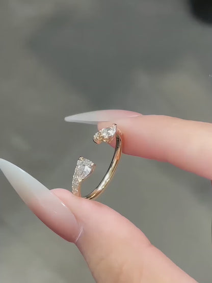 0.46 ctw Pear-Cut Lab-Grown Diamond Ring in 18K Yellow Gold – APYFR0188-Y video