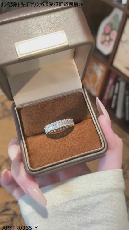 6.62 ctw Emerald-Cut Lab-Grown Diamond Band in 18K Yellow Gold